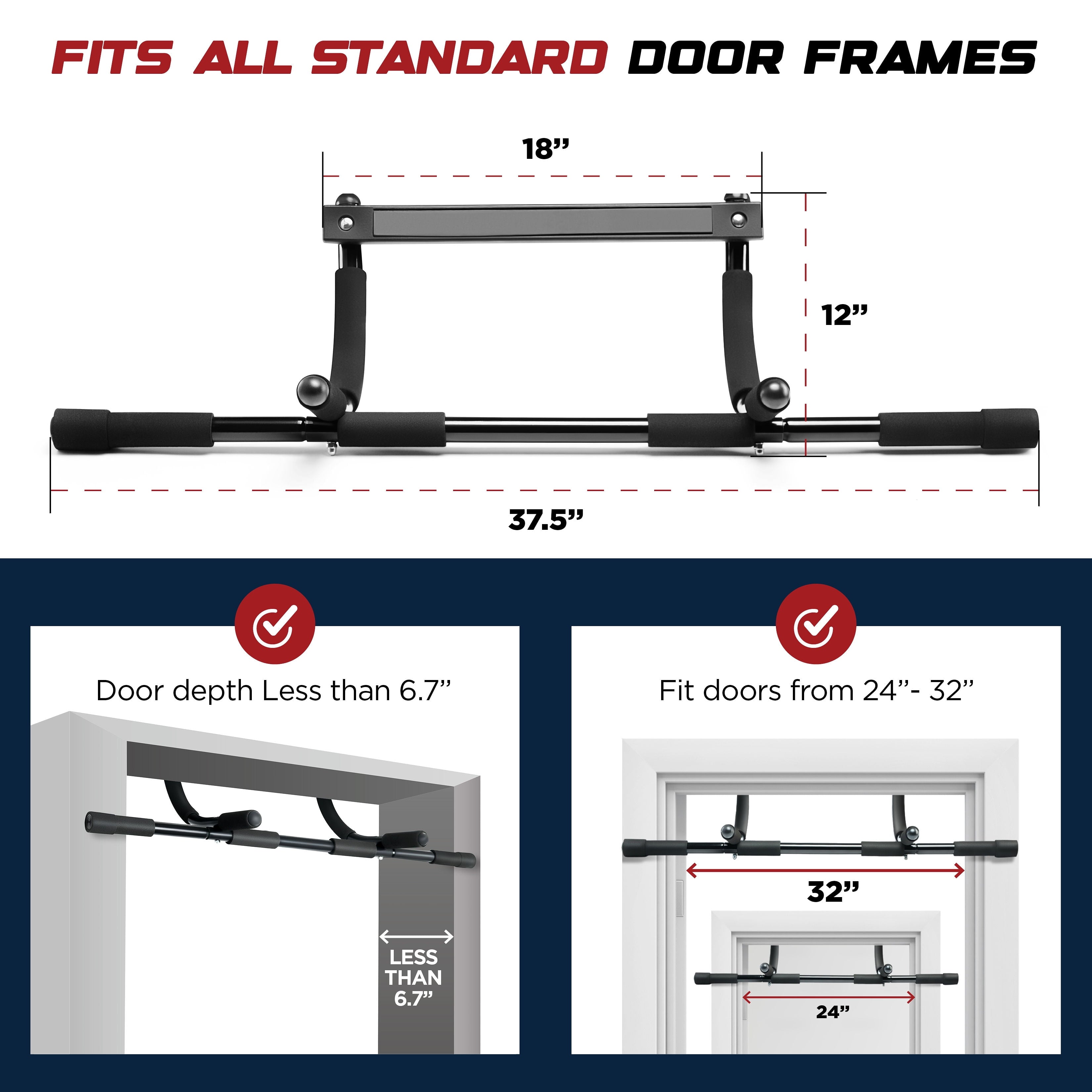 Doorway Pull-Up Bar – No Screws. Just Gains.