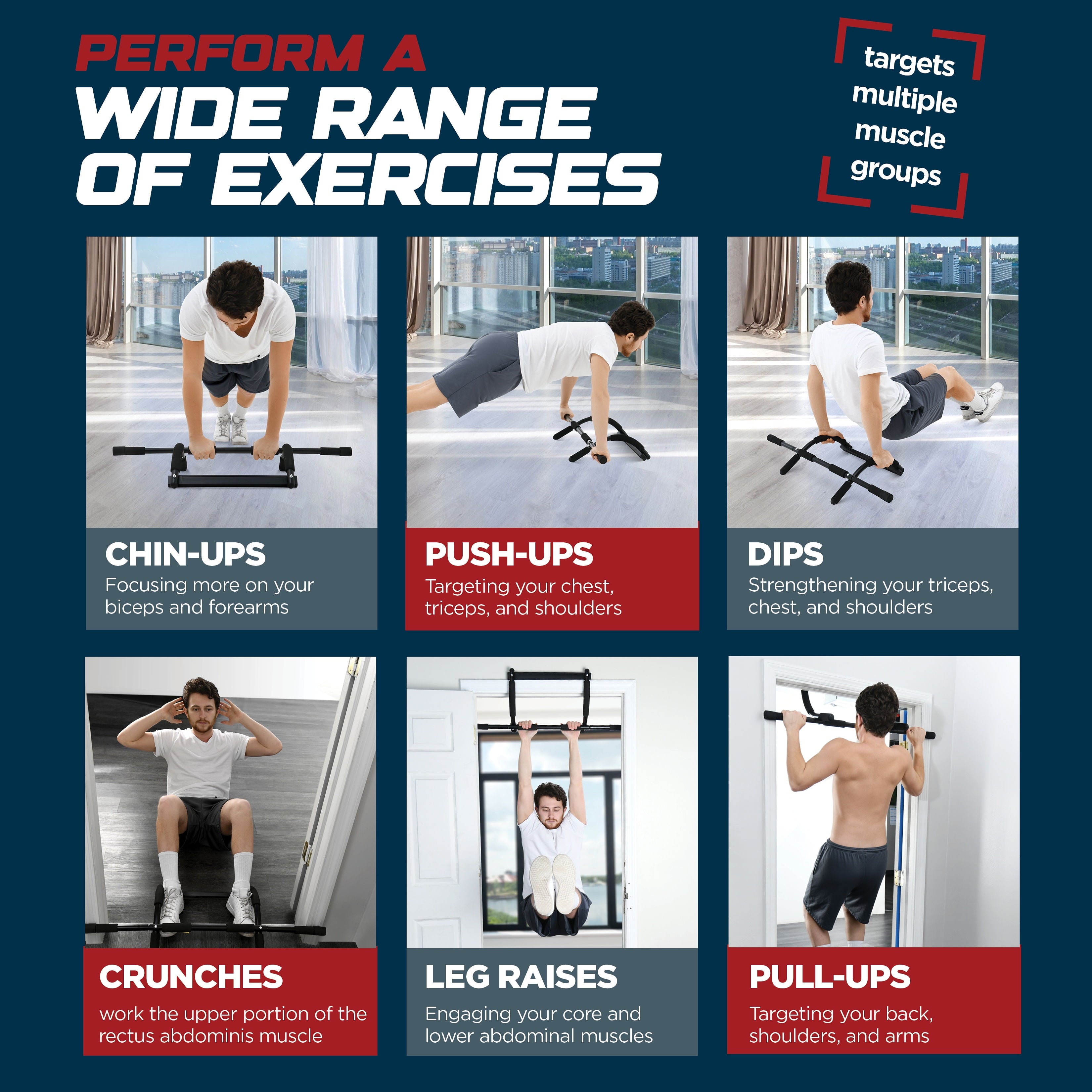 Doorway Pull-Up Bar – No Screws. Just Gains.